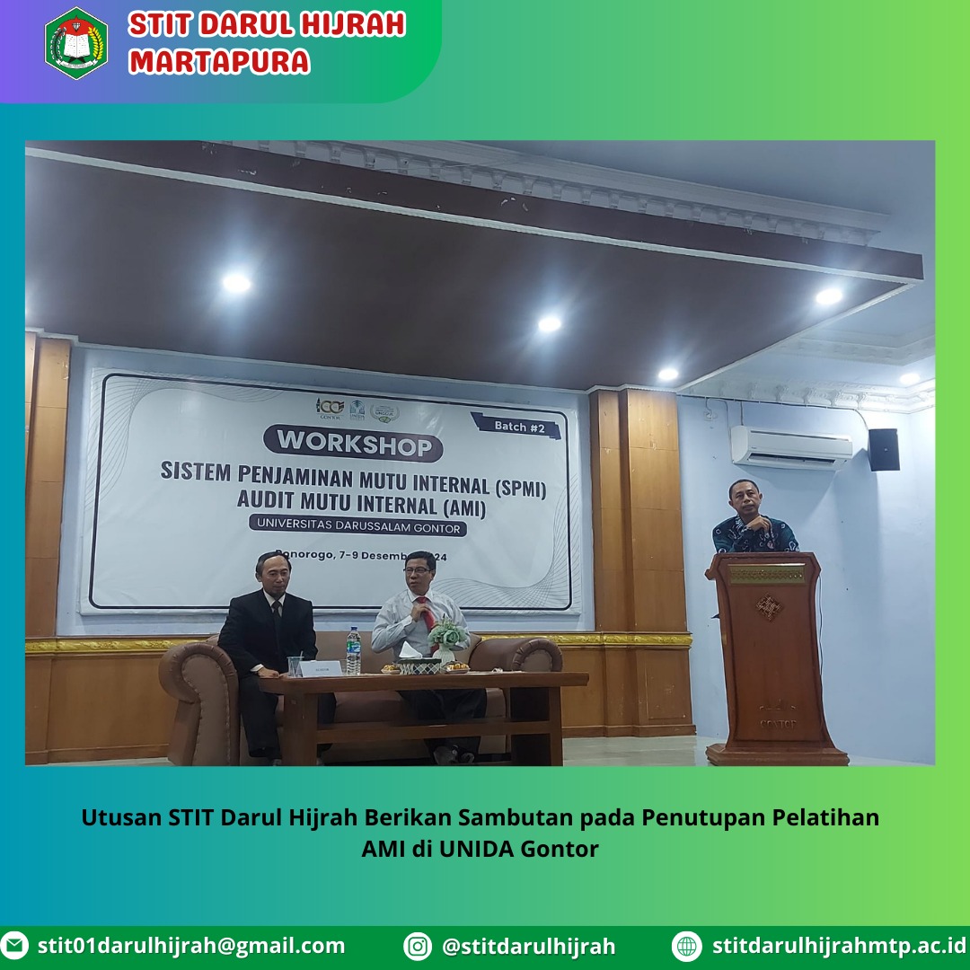 Utusan STIT Darul Hijrah Berikan Sambutan pada Penutupan Pelatihan AMI di UNIDA Gontor