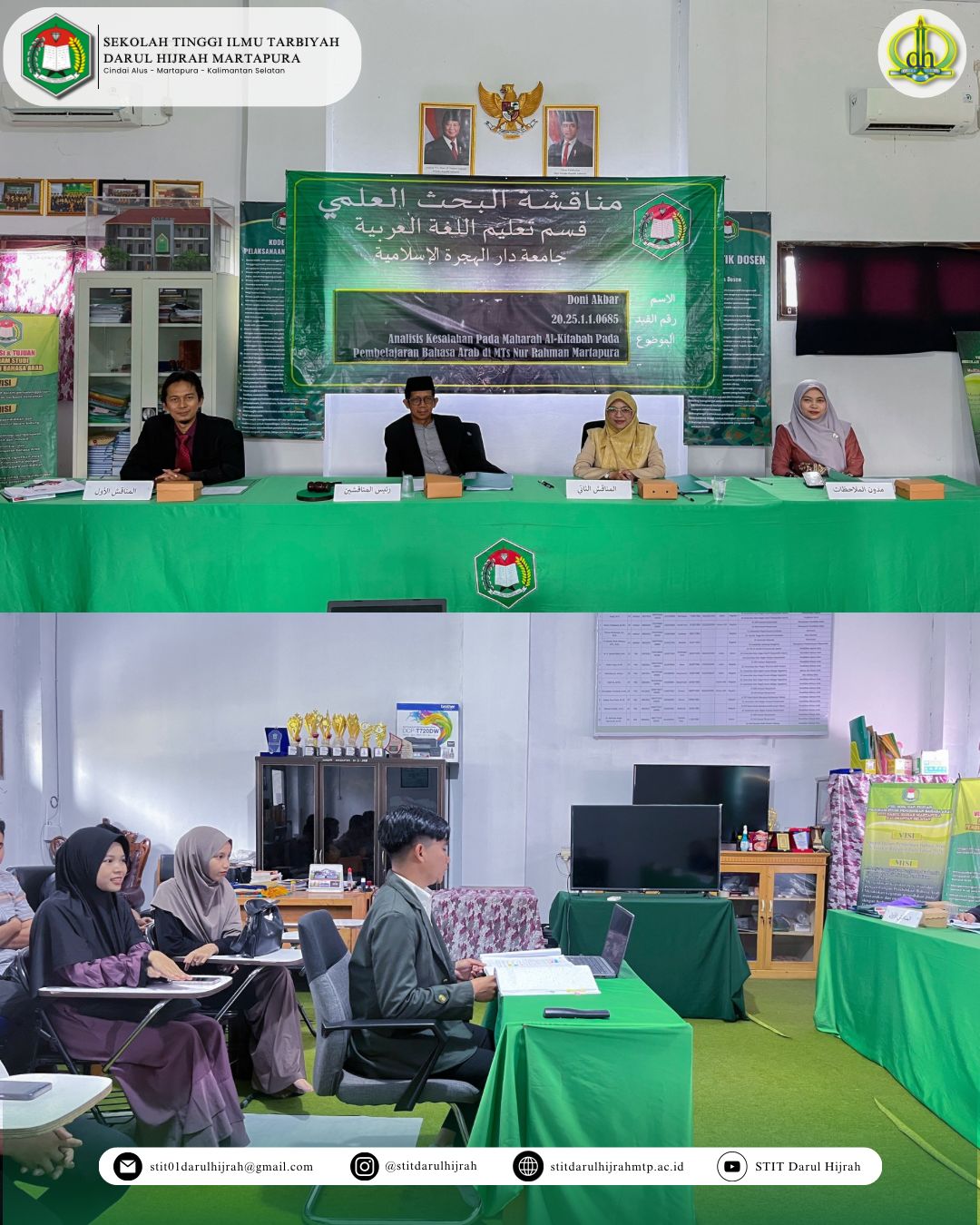 Sidang Munaqasyah Skripsi Sekolah Tinggi Ilmu Tarbiyah Darul Hijrah Martapura Sukses Digelar