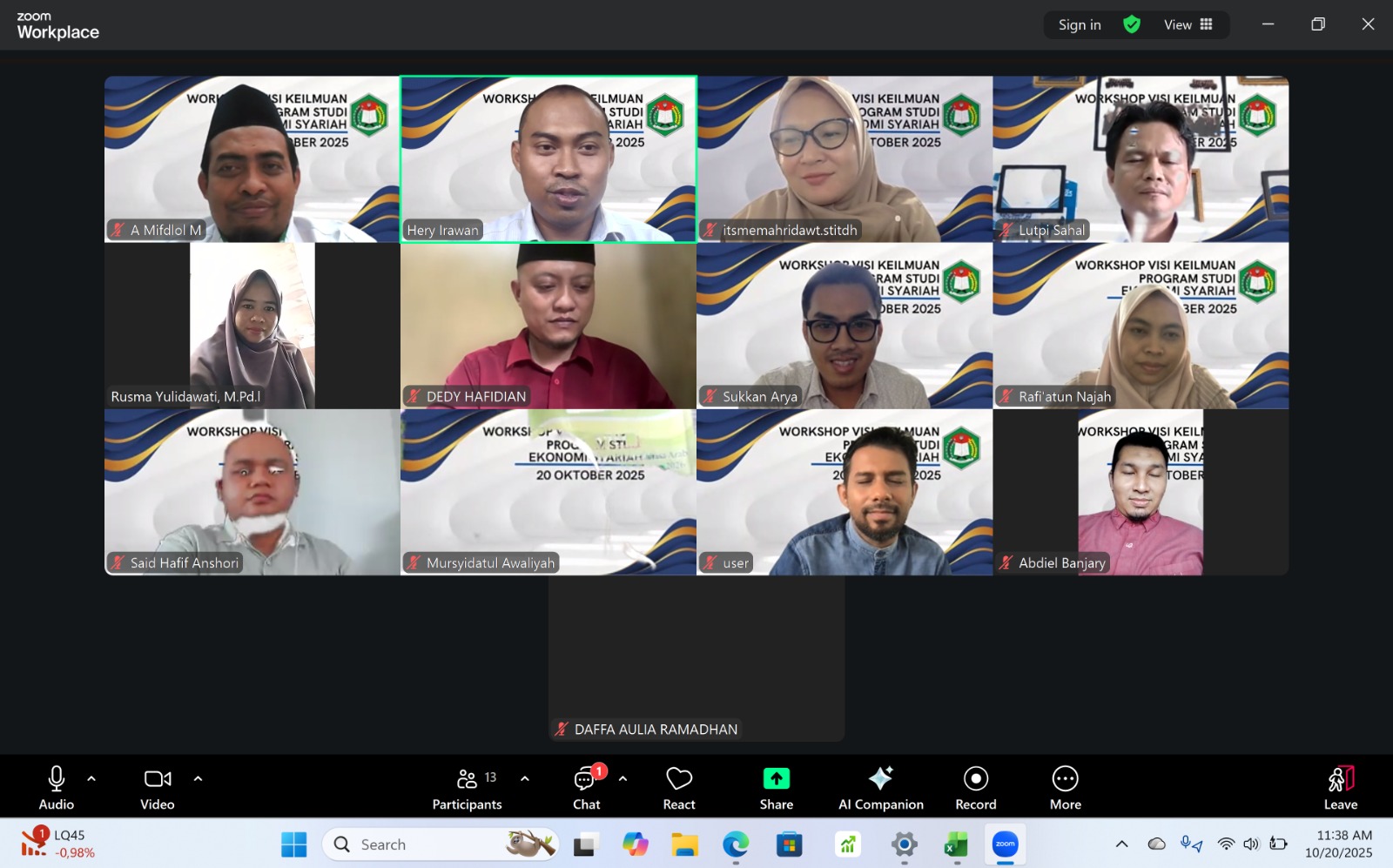 Workshop Visi Keilmuan : Mantapkan Arah Akademik Dua Program Studi di Era Modern